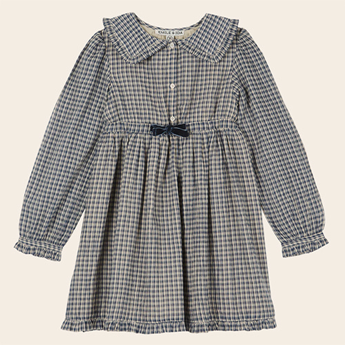 [EMILE &amp; IDA]dress-indigo check/블프세일 ~11/27(30%)