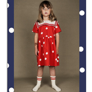 Dot Woven Sailor Dress-red/핫딜 교환 환불 불가(80/86)